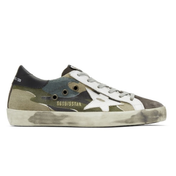 GGDB- Golden Goose Camo Vintage Superstar Canvas Sneakers - Picture 1 of 8